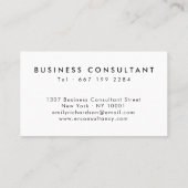 黒モダンミニマル白プロフェッショナルロゴ 名刺 (裏面)