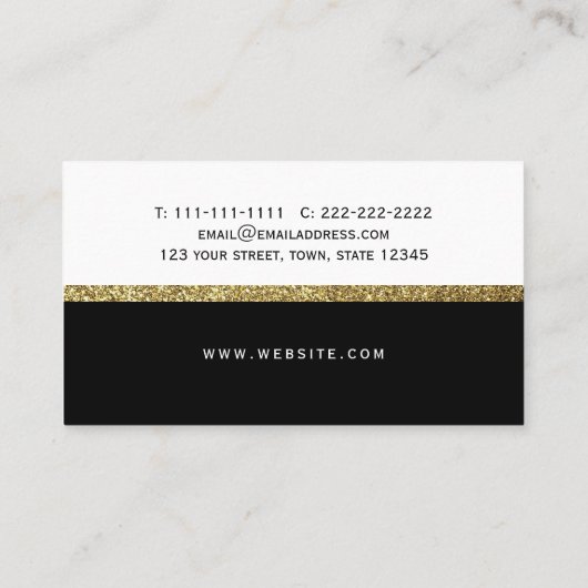 黒モダンミニマル白プロフェッショナル 名刺 (裏面)