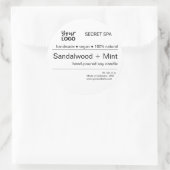 黒モダンミニマル白ロゴキャンドルパッケージ ラウンドシール (バッグ)