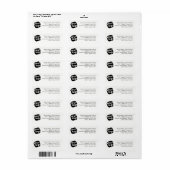 黒モダンミニマル白差出人住所 ラベル (フルシート)