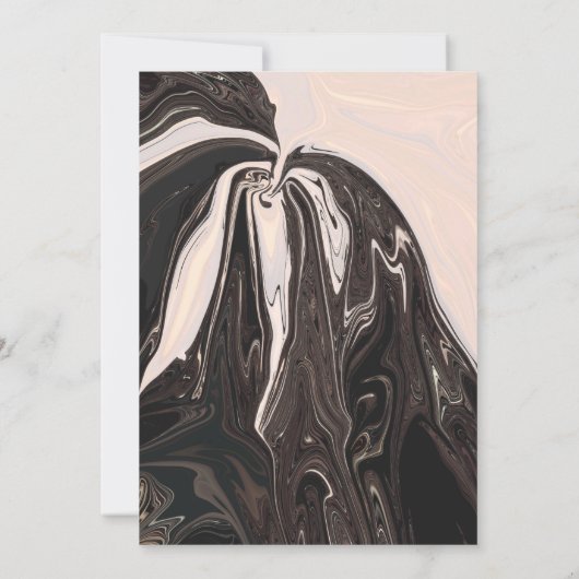 黒モダンミニマル白抽象芸術結婚 招待状 (裏面)