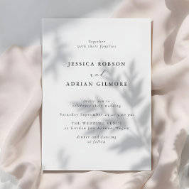 黒モダンミニマル白結婚の 招待状