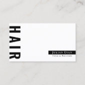 黒モダンミニマル白美容師 名刺 (正面)