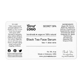 黒モダンミニマル白顔血清製品 ラベル