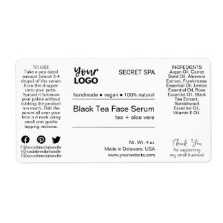 黒モダンミニマル白顔血清製品 ラベル