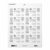 黒モダンミニマル白顔血清製品 ラベル (フルシート)