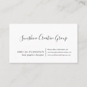 黒モダンミニマル白 名刺 (正面)