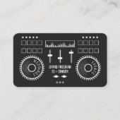 黒モダンミニマル白dj音楽ターンテーブル 名刺 (正面)