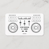 黒モダンミニマル白dj音楽ターンテーブル 名刺 (正面)