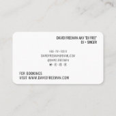 黒モダンミニマル白dj音楽ターンテーブル 名刺 (裏面)