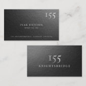 黒モダンミニマル箔と銀箔のエンボスロゴ 名刺 (正面/裏面)