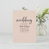 黒モダンミニマル色タイプ結婚ANY COLOR 招待状 (スタンド正面)