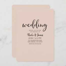 黒モダンミニマル色タイプ結婚ANY COLOR 招待状