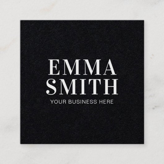黒モダンミニマル色 スクエア名刺 (正面)