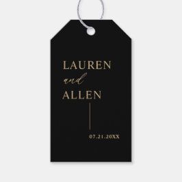 黒モダンミニマル金ゴールド結婚の贈り物ラベル ギフトタグ