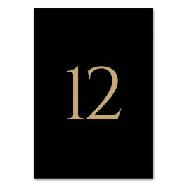 黒モダンミニマル金ゴールド結婚 テーブルナンバー