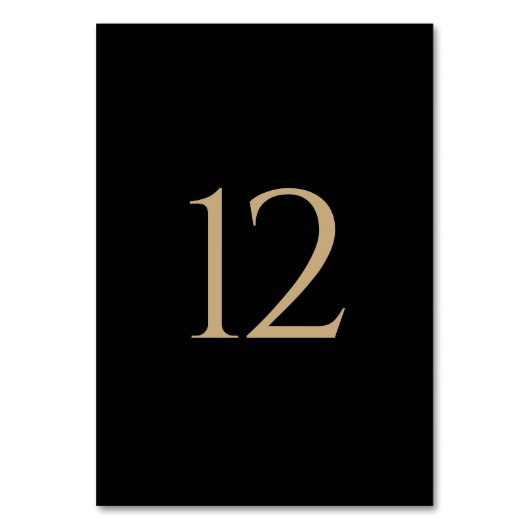 黒モダンミニマル金ゴールド結婚 テーブルナンバー (裏面)