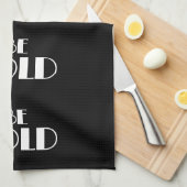 黒モダンミニマルBEはっきりした スタイリッシュ キッチンタオル (四つ折り)