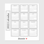 黒モダンミニ2022プランナーカレンダーシール シール (シート)