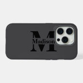黒モダンモノグミニマルラムCase-Mate iPhoneケース (裏面横)