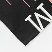 黒モダンモノグラムの フリースブランケット (角)