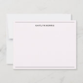 黒モダンモノグラムカジュアルウルトラ淡い色のピンク ノートカード (正面)