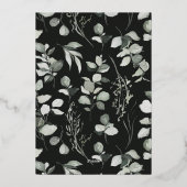 黒モダンユエレガントーカリ緑のアーチ写真 箔シーズンカード (裏面)