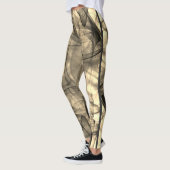 黒モダンユニーク煙シャドー不気味ハロウィン レギンス (左)