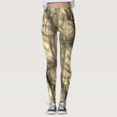 黒モダンユニーク煙シャドー不気味ハロウィン レギンス (正面)