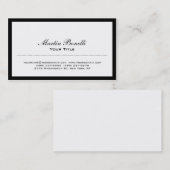 黒モダンユニーク白トレンディー名刺 名刺 (正面/裏面)