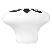 黒モダンリリフランスのフルーアデリスの白 セラミックノブ (側面)