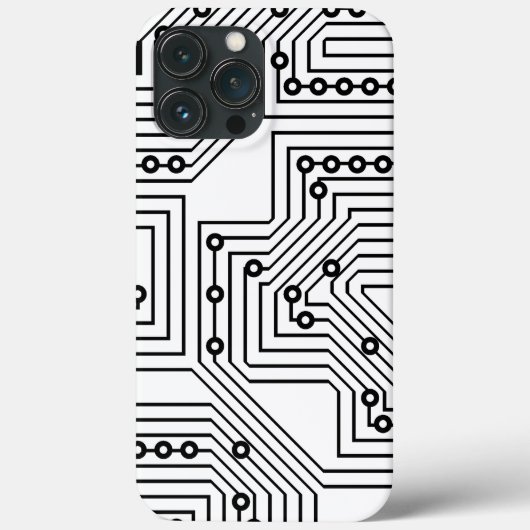 黒モダンレトロコンピュータ回路基板パターン Case-Mate iPhoneケース (裏面)