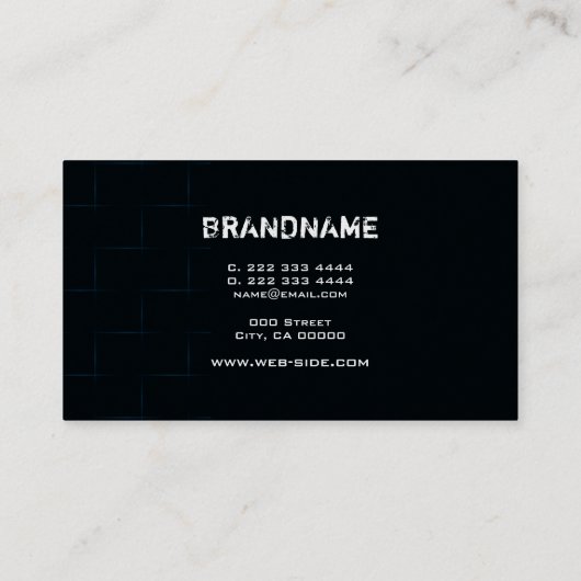 黒モダンレンガのパターンエレガントプロフェッショナル 名刺 (裏面)