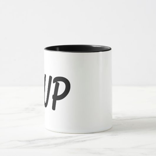 黒モダン上昇ワイズアイズアップ引用文 マグカップ (中央)