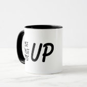 黒モダン上昇ワイズアイズアップ引用文 マグカップ (正面左)