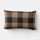 黒モダン丹水牛チェック ランバークッション (裏面)