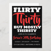 黒モダン人シンプル大人30歳の誕生日の招待状 招待状 (正面/裏面)