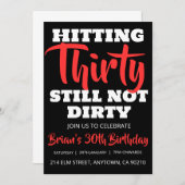 黒モダン人シンプル大人30歳の誕生日の招待状 招待状 (正面/裏面)