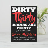 黒モダン人シンプル大人30歳の誕生日の招待状 招待状 (スタンド正面)