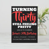 黒モダン人シンプル大人30歳の誕生日の招待状 招待状 (スタンド正面)