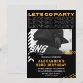 黒モダン人写真53歳 招待状 (正面/裏面)