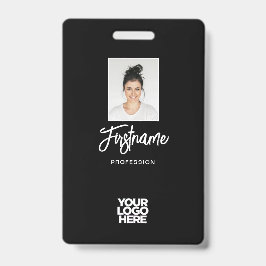 黒モダン人写真、ロゴ、名前 バッジ