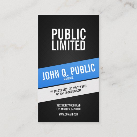黒モダン企業のプロフェッショナル 名刺 (正面)
