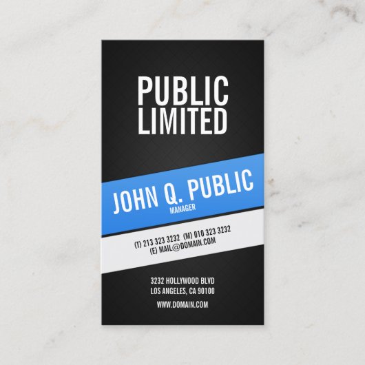 黒モダン企業のプロフェッショナル 名刺 (正面)