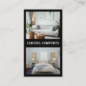 黒モダン休暇レンタルQRコード 名刺 (正面)