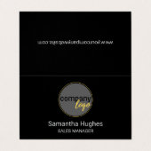 黒モダン会社ロゴ折り畳み名刺 名刺 (外部フラット)