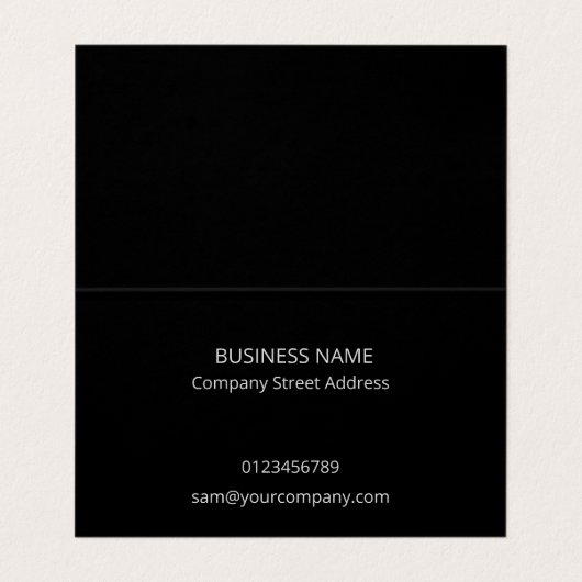 黒モダン会社ロゴ折り畳み名刺 名刺 (内部フラット)