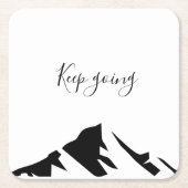 黒モダン保行シンプルき スクエアペーパーコースター (正面)