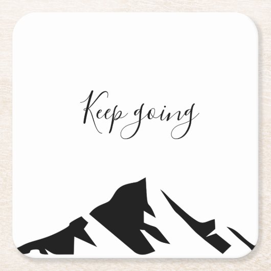 黒モダン保行シンプルき スクエアペーパーコースター (正面)