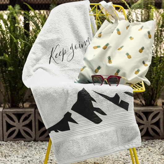 黒モダン保行シンプルき ハンドタオル